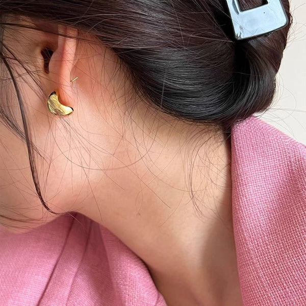 925 Silver Earring Sterling Glossy Hoop FashionChic