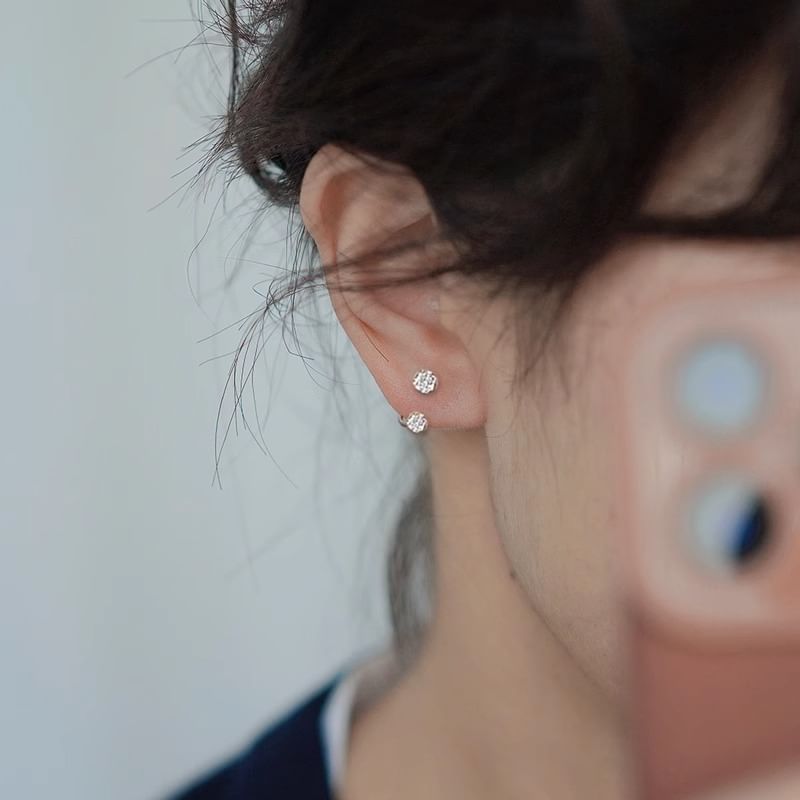 Earring Huggie Rhinestone Open FashionChic