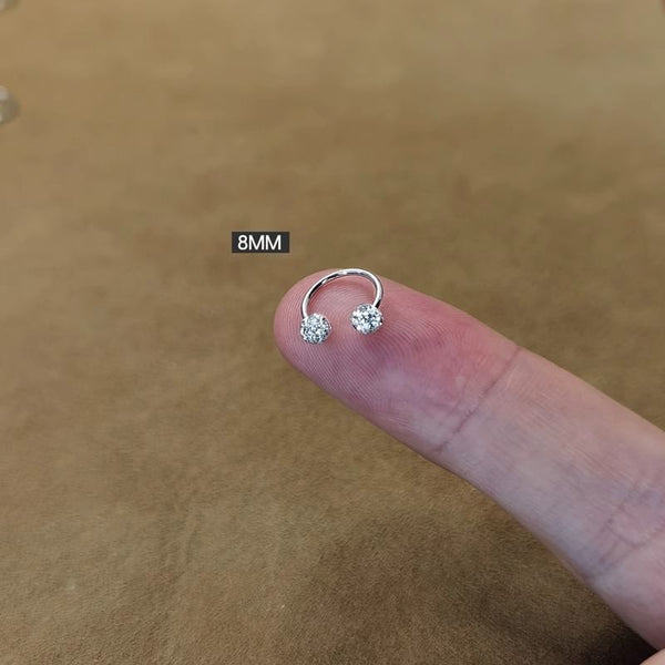 Earring Huggie Rhinestone Open FashionChic