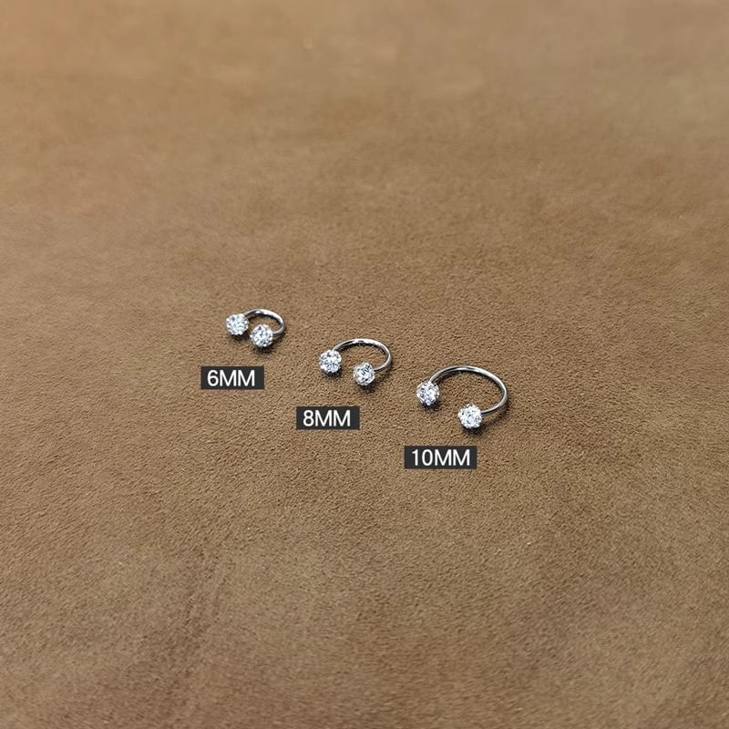 Earring Huggie Rhinestone Open FashionChic