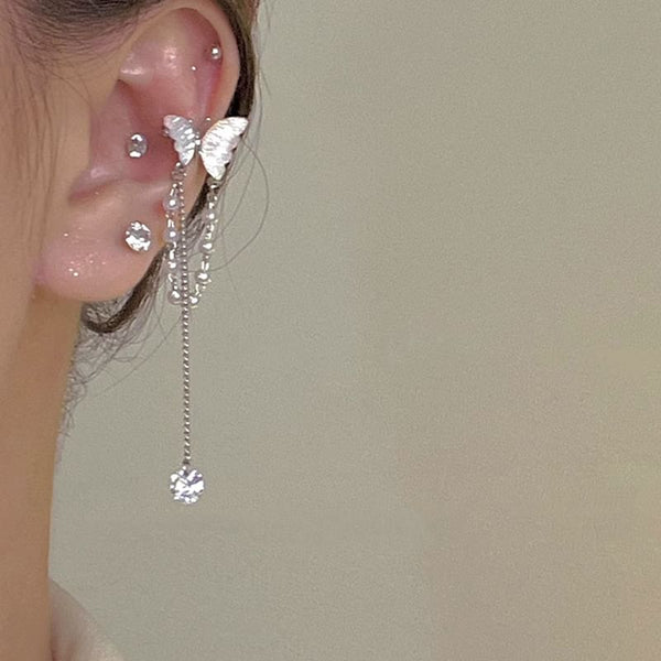 Ear Butterfly Faux Cuff Pearl FashionChic