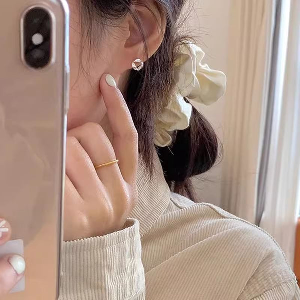 Earring Silver Sterling Twisted 925 Barbell FashionChic