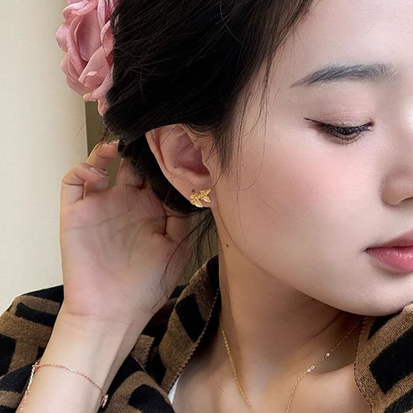 Stud Earring Sterling 925 Butterfly Silver FashionChic