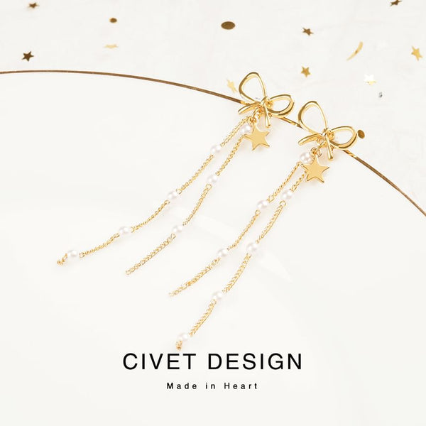 Threader Star Drop / Earring Bow FashionChic