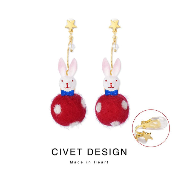 Felt Rabbit Earring Dangle FashionChic