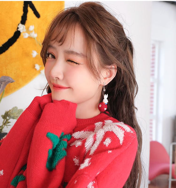 Felt Rabbit Earring Dangle FashionChic