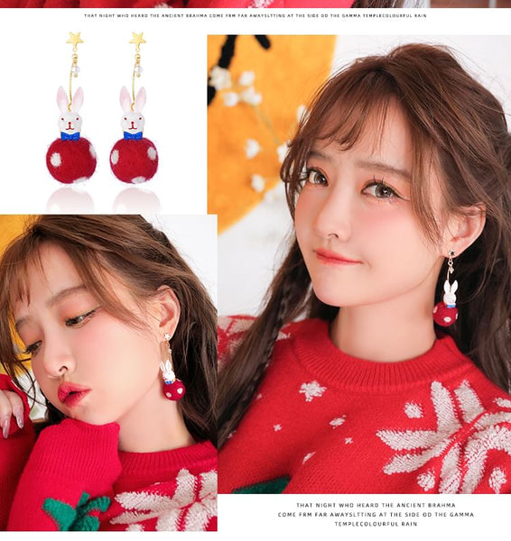 Felt Rabbit Earring Dangle FashionChic