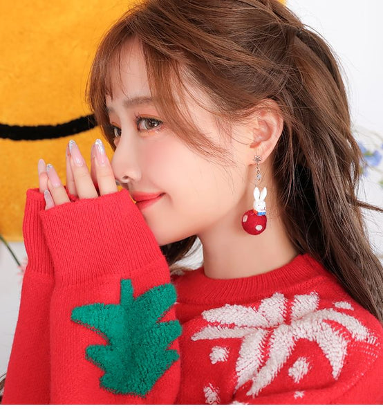Felt Rabbit Earring Dangle FashionChic