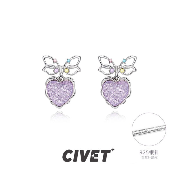 Earring Alloy Heart Bow Drop FashionChic
