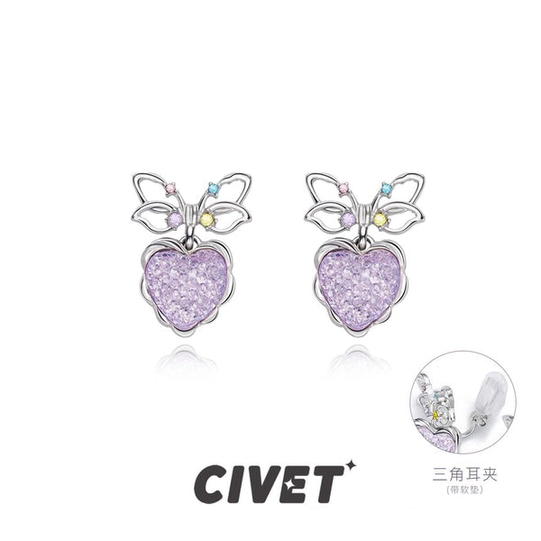 Earring Alloy Heart Bow Drop FashionChic