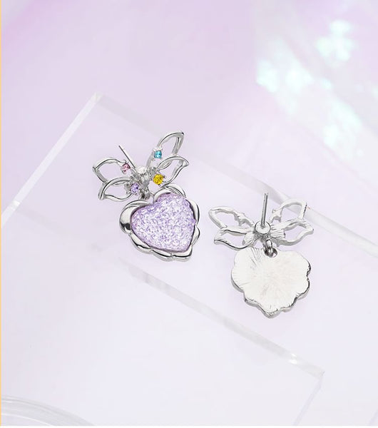 Earring Alloy Heart Bow Drop FashionChic