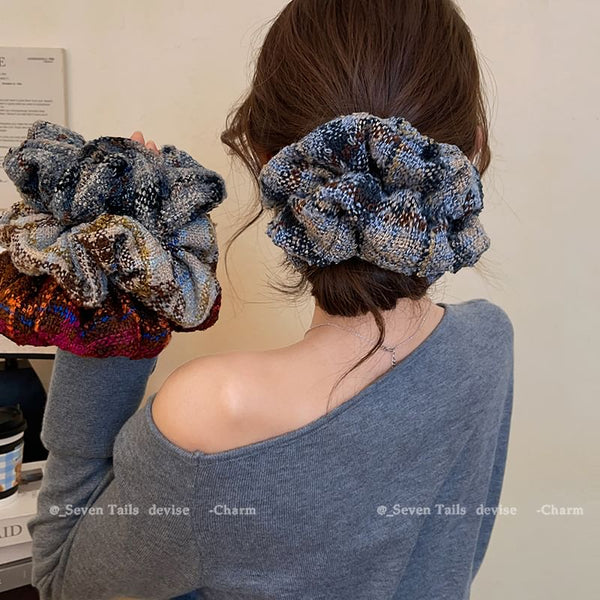 Plaid Hair Scrunchie FashionChic