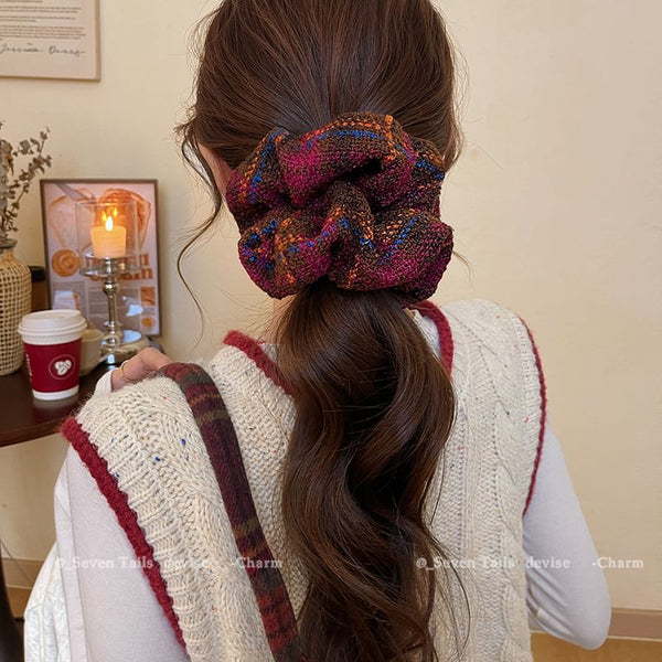 Plaid Hair Scrunchie FashionChic