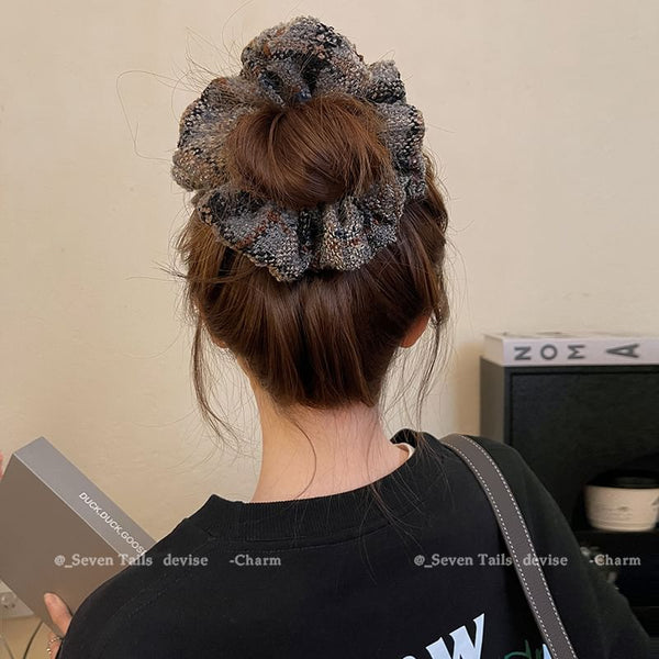 Plaid Hair Scrunchie FashionChic