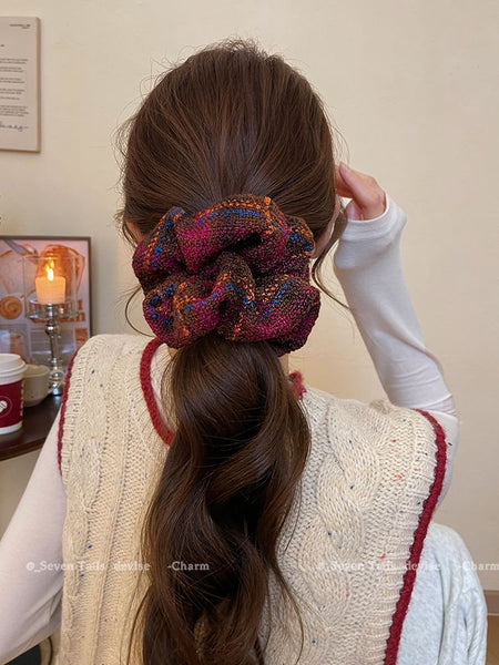 Plaid Hair Scrunchie FashionChic