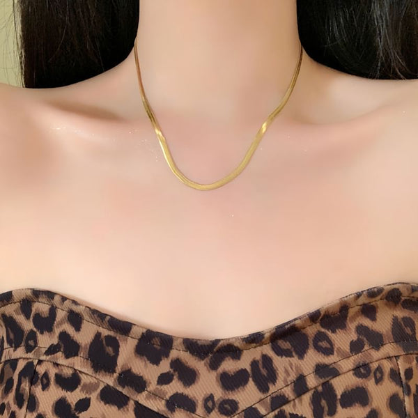 / Set Stone Pendant Necklace Snakebone FashionChic