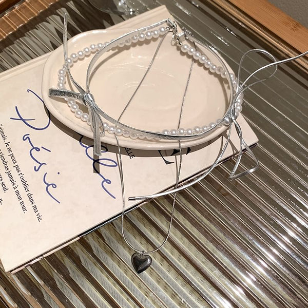 / Heart Braded Necklace Set Layered FashionChic