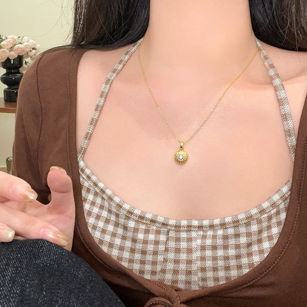 CZ Dome Necklace FashionChic