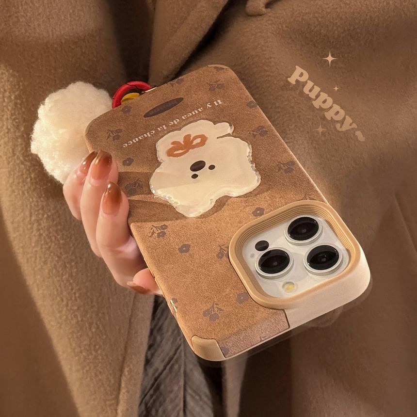 Charm Phone Set Case Pom Dog / FashionChic