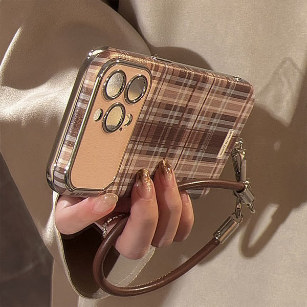 / Phone Set Case Plaid Strap FashionChic