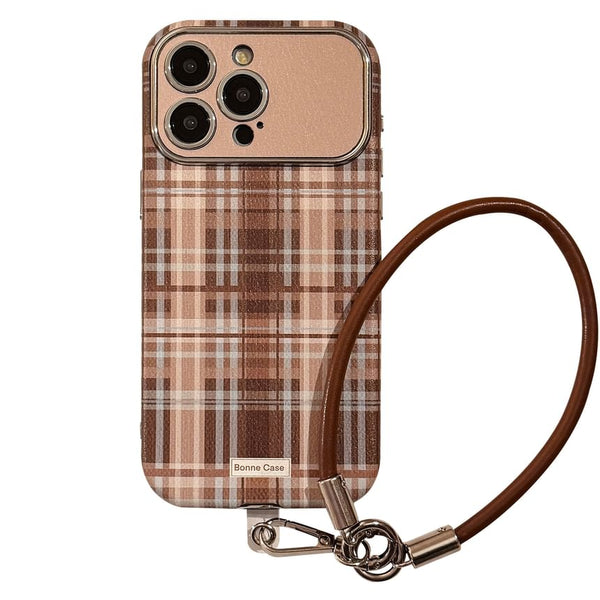 / Phone Set Case Plaid Strap FashionChic