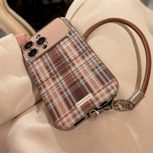 / Phone Set Case Plaid Strap FashionChic