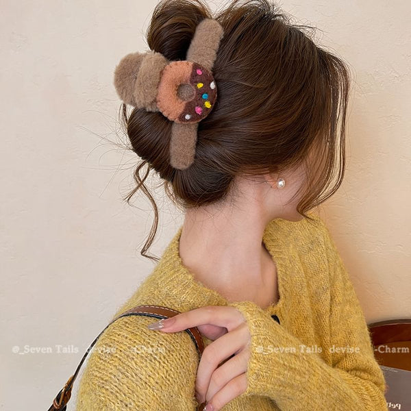 Acrylic Claw Hair Chenille Donut Clip FashionChic