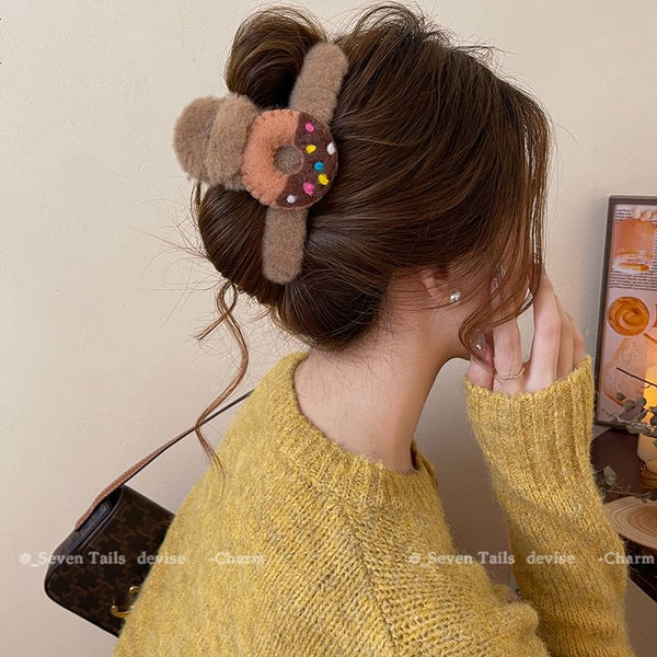 Acrylic Claw Hair Chenille Donut Clip FashionChic