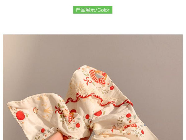 Bow Trim Scrunchie Lace FashionChic