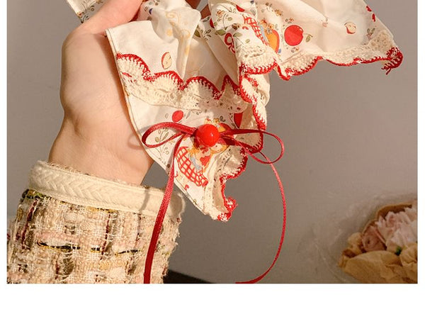 Bow Trim Scrunchie Lace FashionChic