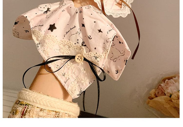 Bow Trim Scrunchie Lace FashionChic