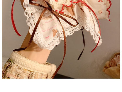 Bow Trim Scrunchie Lace FashionChic