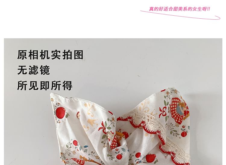 Bow Trim Scrunchie Lace FashionChic
