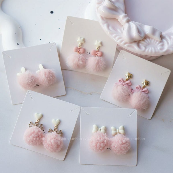Drop Earring Clip-On Pom / FashionChic