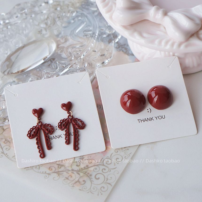 Ear Clip-On Bow Earring Stud Drop / Plain FashionChic