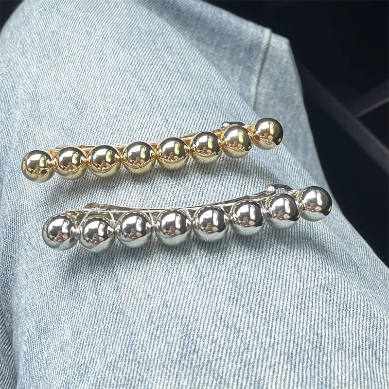 Polished Hair Bead Alloy Clip FashionChic