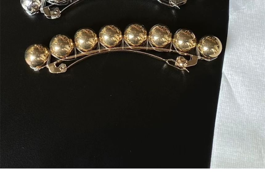 Polished Hair Bead Alloy Clip FashionChic