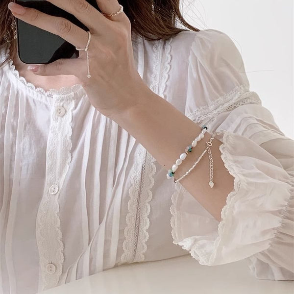 Sterling Silver Pearl / Freshwater S925 Bead Bracelet FashionChic