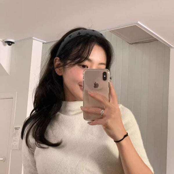 Bow Embroidered Fabric Headband FashionChic