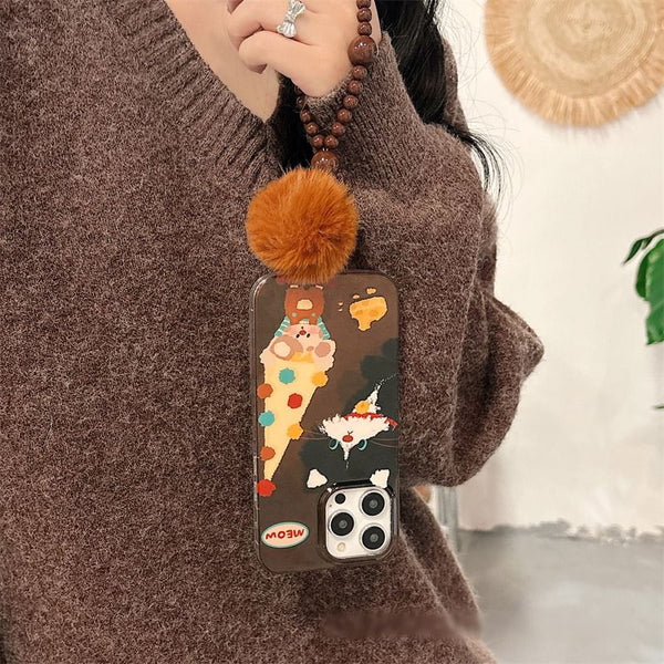/ Strap Set Case Pom Mouse Phone FashionChic