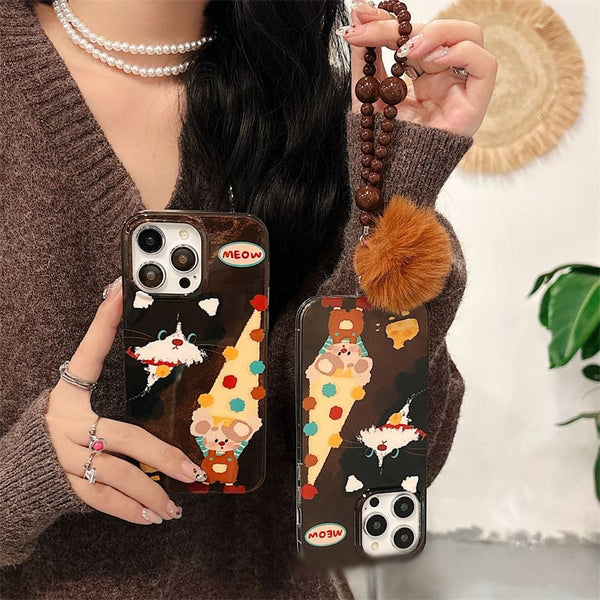 / Strap Set Case Pom Mouse Phone FashionChic