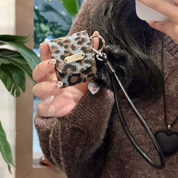 / Pro Strap Case Skin Leopard Pom AirPods Earphone Print FashionChic