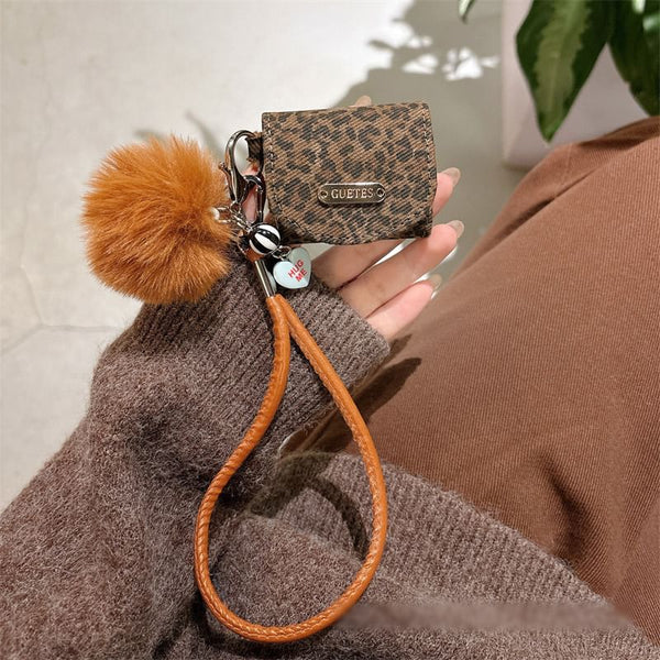 / Pro Strap Case Skin Leopard Pom AirPods Earphone Print FashionChic