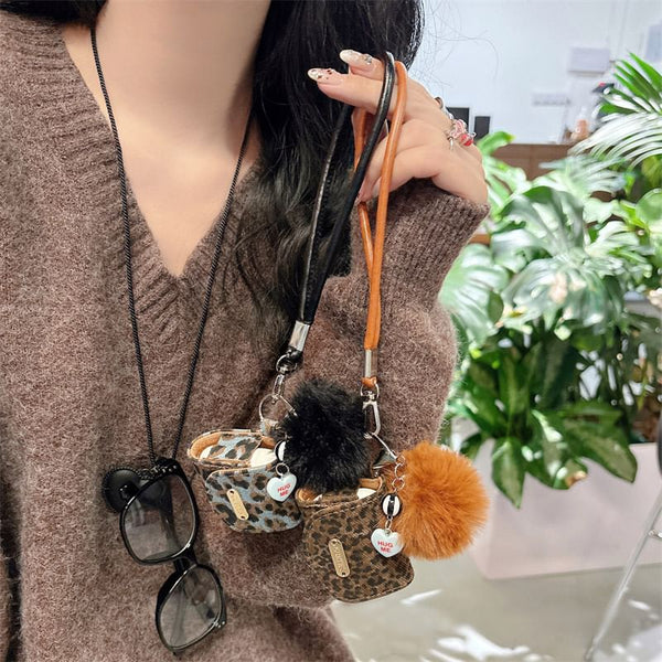 / Pro Strap Case Skin Leopard Pom AirPods Earphone Print FashionChic