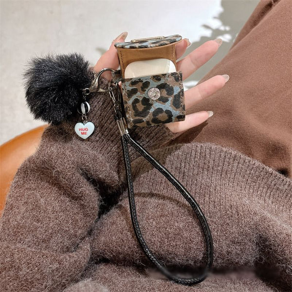 / Pro Strap Case Skin Leopard Pom AirPods Earphone Print FashionChic