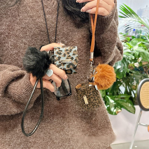 / Pro Strap Case Skin Leopard Pom AirPods Earphone Print FashionChic