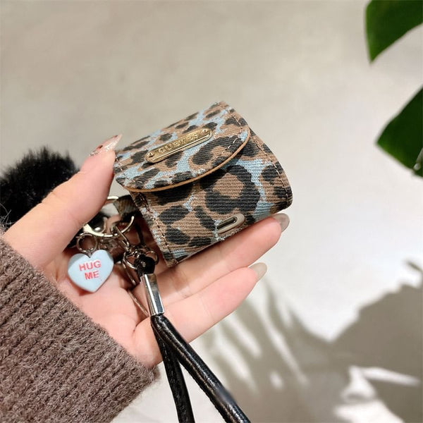 / Pro Strap Case Skin Leopard Pom AirPods Earphone Print FashionChic