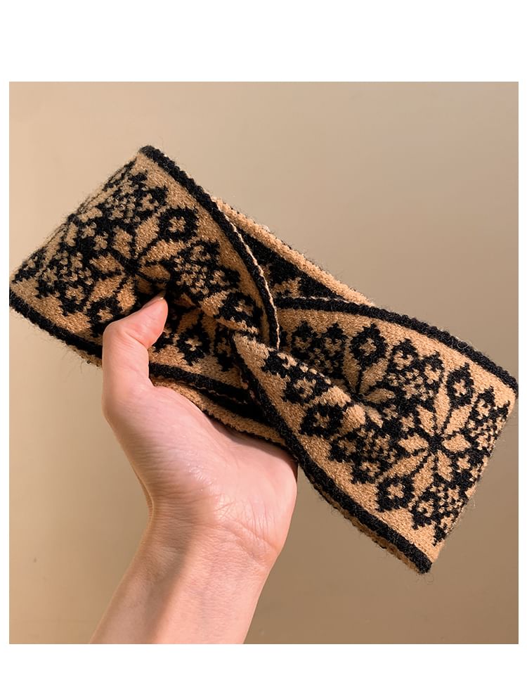 Patterned Knitted Headband FashionChic