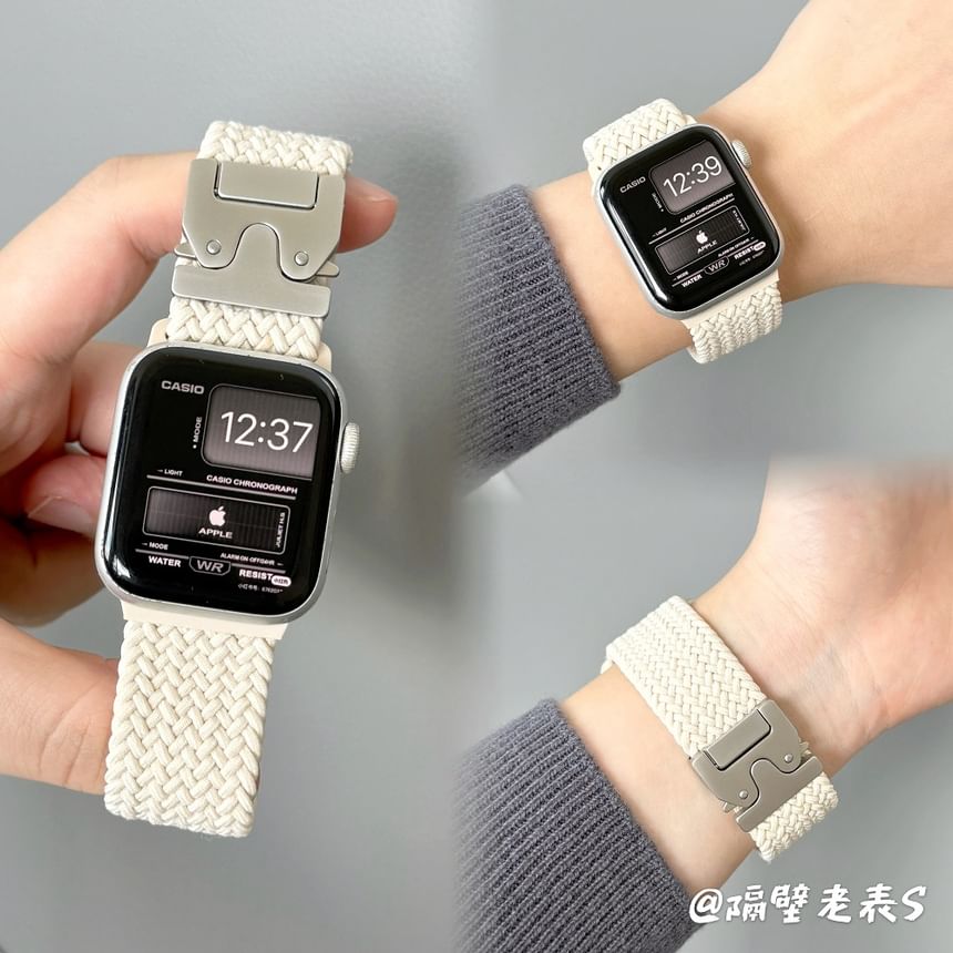 Buckled Watch Braided Apple Band FashionChic