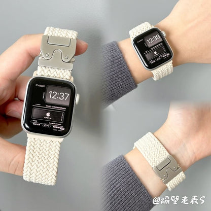 Buckled Watch Braided Apple Band FashionChic